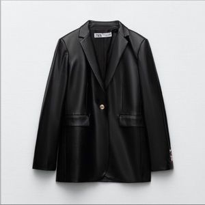 Faux Leather Zara Blazer Jacket